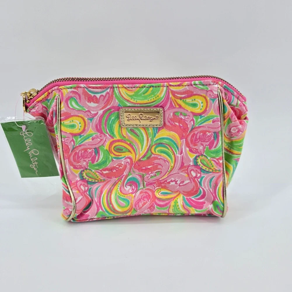 Lilly Pulitzer Colony Cosmetic Bag Womens Flamingo Paisley MSRP $48 NWT